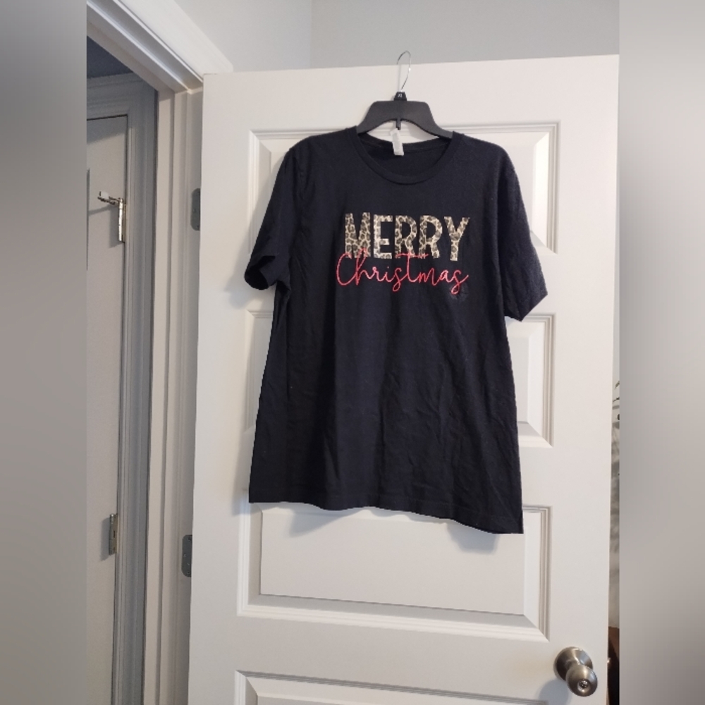 🟢3/$11 Black 'Merry Christmas' T-Shirt